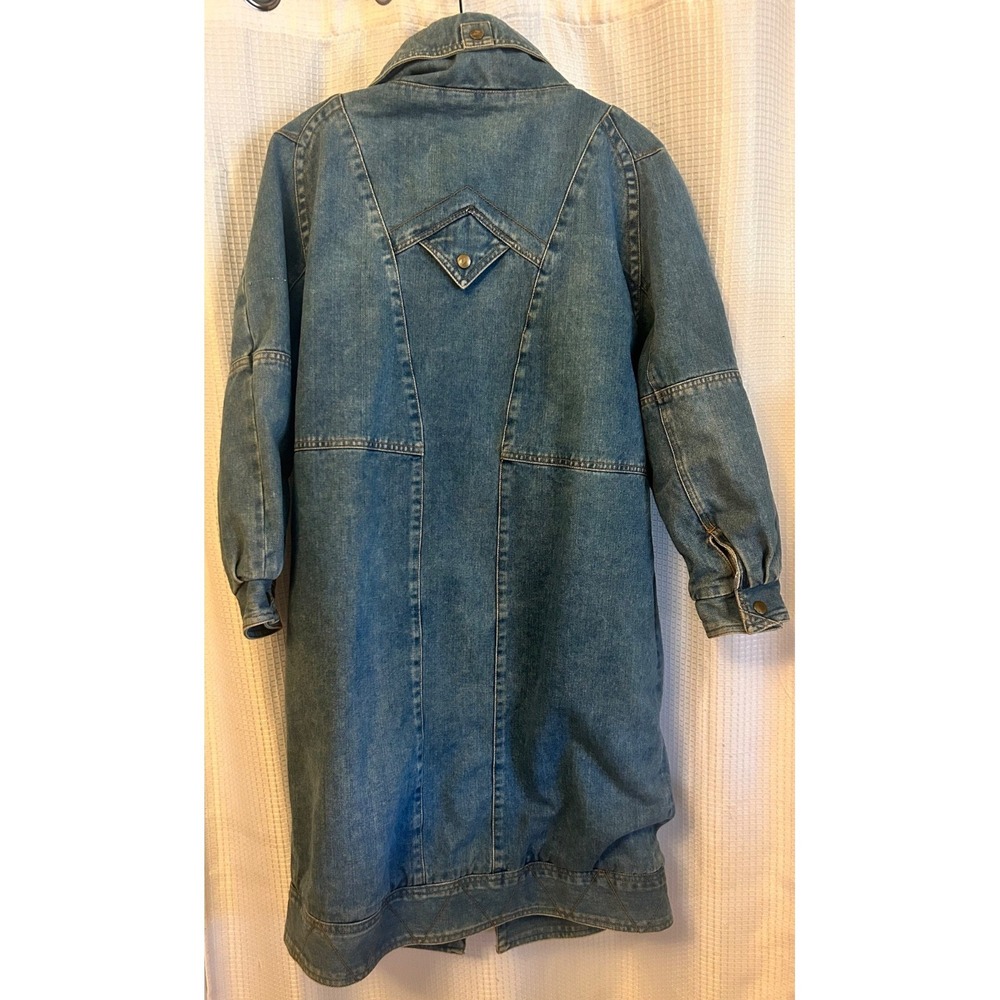 VTG Long Insulated Denim Coat Womens Size Small 80s 90s - Picture 2 of 7
